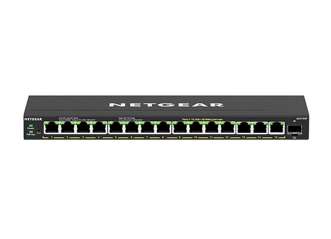 Netgear GS316EP 16 Port (15 Port PoE+ & 1 SFP Port) Gigabit Mananged Desktop Switch